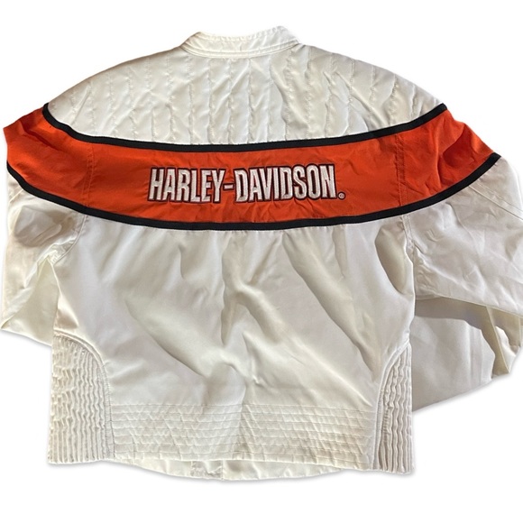 Harley Davidson Women’s White Nylon Riding Jacket Vintage - Picture 4 of 10